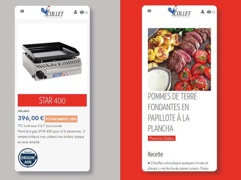 site e-commerce collet cuisson